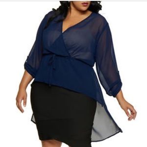 Rainbow Faux Wrap High Low Top